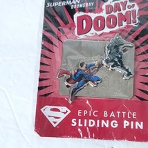 Dc worlds Finest Day Of Doom Sliding Pin Superman VS Doomsday Metal Pin NEW - £23.73 GBP