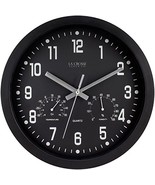 La Crosse 404-2631 12&quot; Black Analog Clock with Temp &amp; Humidity - $43.43 CAD