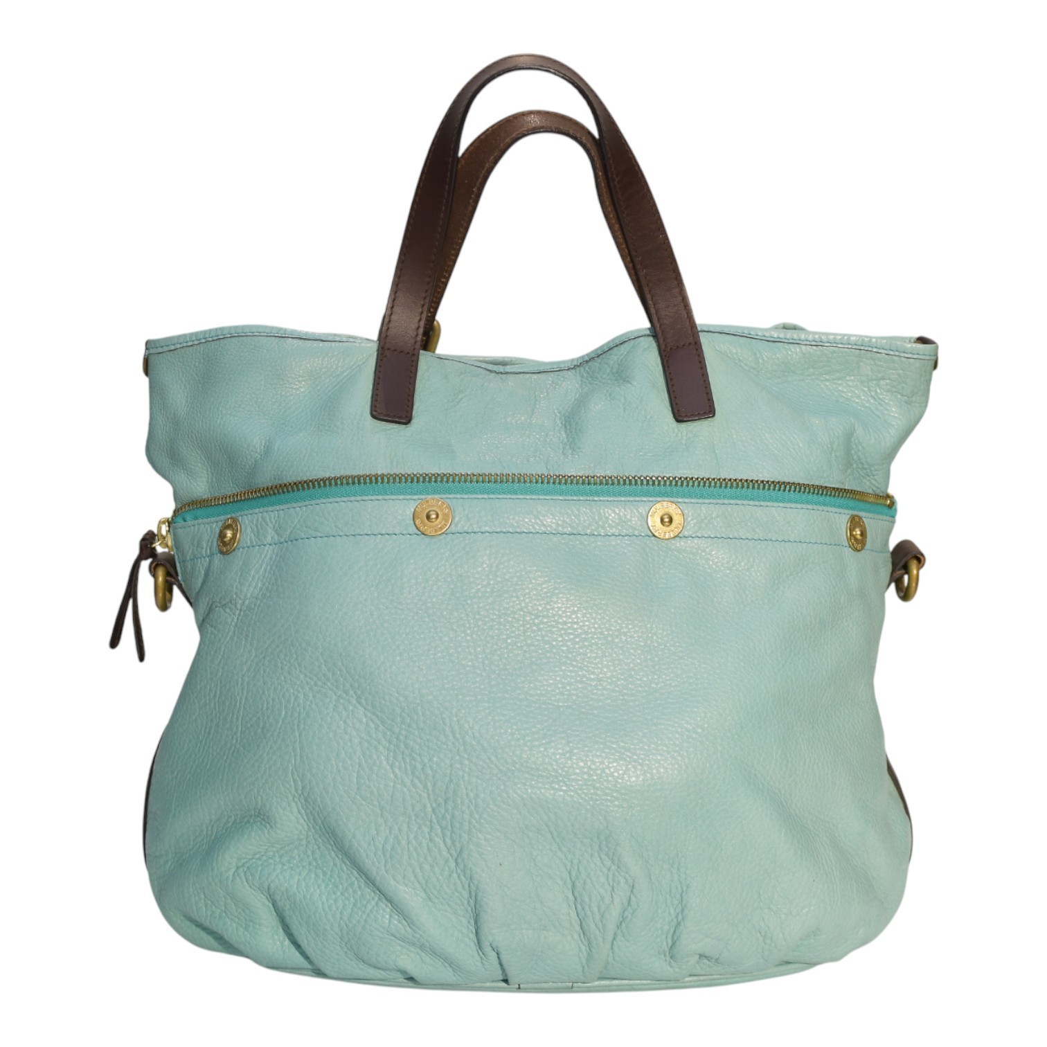 Mulberry Tillie Tote Bag Aqua Blue Leather with Brown Handles & detachable strap Item image 3