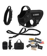 Tactical Dog Harness Set w/ Leash Collar Bags Patches for Large Dogs Tra... - $48.99+