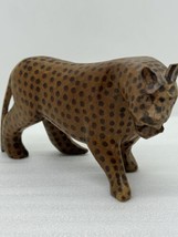 Vintage Carved Resin Jaguar/Spotted Leopard Smooth 8” Long Growling - $18.49