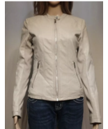 Kenneth Cole Reaction Faux Leather Long Sleeve Jacket Ivory Women&#39;s Sz X... - $32.75