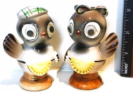 Scottish Owls &quot;Googly Eyes&quot; Salt &amp; Pepper Shakers (Circa 1950&#39;s)  By Enesco - £17.88 GBP