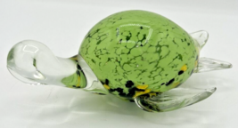 Fifth Avenue Crystal Glass Green Turtle Figurine - £39.81 GBP