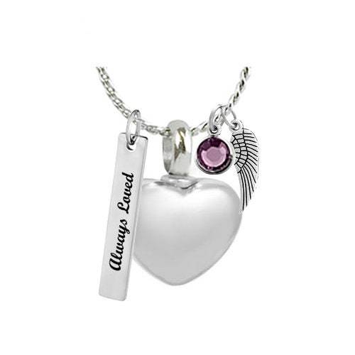 Little Charmer Silver Heart Ash Pendant Urn - Love Charms Option - $29.95