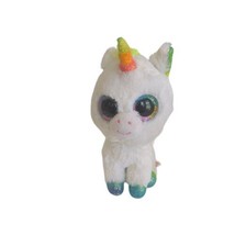 Ty Beanie Boos PIXY White Unicorn Rainbow Mane Plush Beanie 8” Stuffed Toy - $9.37