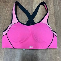 Victorias Secret VSX Sport Hot Pink Black Sports Bra Size 32C Molded Cups Small - £18.92 GBP