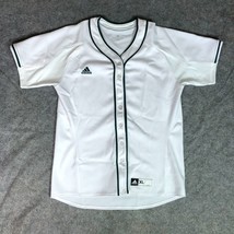 Adidas Womens Softball Jersey Extra Large White Green Button Short Sleev... - $18.98