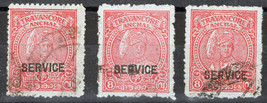 ZAYIX India Travancore Feudatory  State O60 varieties Used 3 Officials 072822S63 - £1.57 GBP