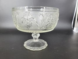 Vintage Brockway Compote Bowl Sandwich Glass 1970&#39;s Open Footed Great Co... - $14.85