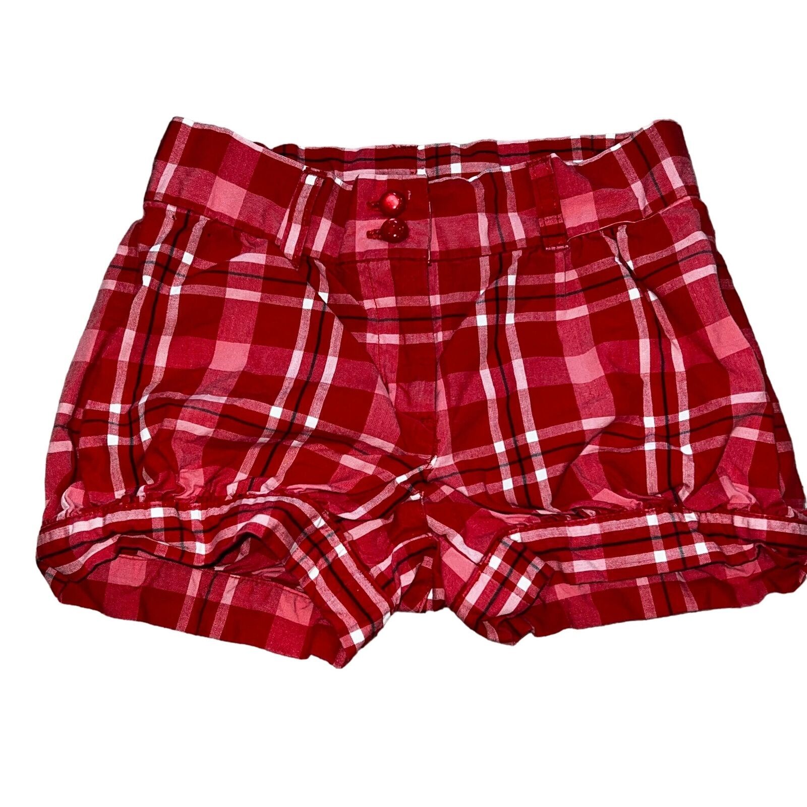 Janie and Jack Camellia Summer Red Plaid Girls Shorts Size 3 - $14.40