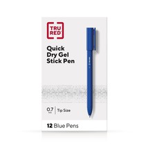 TRU RED Quick Dry Gel Pens Med Point 0.7mm Blue Dozen TR54481 - £17.29 GBP