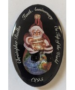 1995 Christopher Radko 10th Annviersary 2-3/4&quot; x 1-3/4&quot; Pin Back Button - $1.95