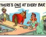 Comic Horse&#39;s Ass At Every Bar UNP Chrome Postcard Y16 - $3.91