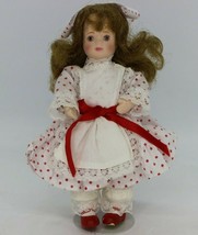 Enesco 6&quot; Porcelain Doll 1984 Porcelain Head Hands Feet W Kaiser Stand Vintage - £8.84 GBP