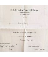 1955 Crosby Funeral Home Invoice Martin Lowell Antique Ephemera Receipt ... - $42.29 CAD