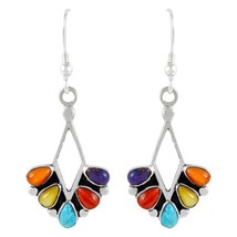 New Vintage Multicolor Stone Indian Jewelry Dangle Earrings for Women Retro Ethn - £10.27 GBP