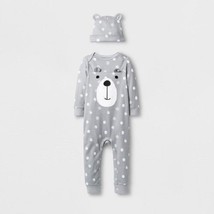 Baby Infant Boy or Girls  2 Piece Bear Coverall &amp; Hat Outfit Set 6-9 M NWT - £7.41 GBP