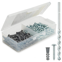 Qualihome Ribbed Plastic Drywall Anchor Kit - Wall Anchors and Screws fo... - £16.43 GBP