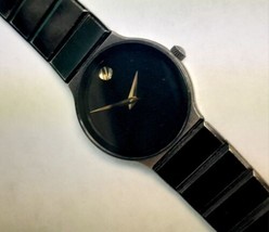 Authentic Movado Museum Ultra-Thin Black Ladies Watch 84-C6-881.2A - $222.75
