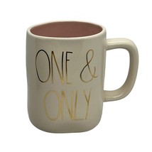 Rae Dunn Artisan Magenta &quot;One &amp; Only&quot; Gold Lettering Mug Pink Interior - £11.32 GBP