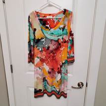 Calvin Klein Tunic Dress, size S, Multi-Colored Colorful Abstract Floral Design - £17.63 GBP