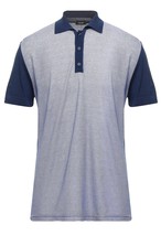 Yoon Navy Blue Polka Dot Front Knit Men&#39;s Italy Cotton Shirt Polo Sz US 40 EU 50 - £66.25 GBP