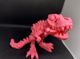 Bubble Gum Pink 3D Printed T-Rex - Articulated - Comes With Bone! - £11.07 GBP