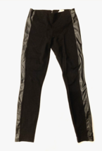 J Crew Gigi Pants Womens 0 Black Ponte Knit Faux Leather Tuxedo Stripe A... - $14.73