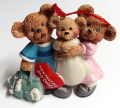 New Mommy &amp; Daddy First Christmas Teddy Bear Baby Kurt S Adler KSA Inc Ornament - £7.96 GBP