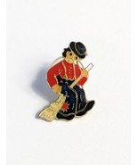 Hobo Circus Clown Sweeping Suspenders Broom Lapel Pin Hat Tac NOS - $4.89