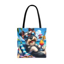 Tote Bag, Dog on Beach, Miniature Schnauzer, Tote bag, 3 Sizes Available, awd-12 - £22.38 GBP+