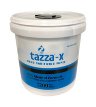 Tazza-X Hand Sanitizing Wipes, White 1,200 Wet Wipes/ 7lbs.Bucket-Brand New - $67.00