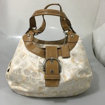 Coach Lynn Soho White Signature Fabric Patent Leather Shoulder Bag w Tag... - $57.33