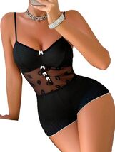 Women's Sleepwear Jumpsuit, Sleeveless, Long, Spaghetti Strap, White/Bla... - $27.44