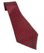 Vintage Red Green 100% Silk Mens Tie Necktie Holiday Christmas Tree - $19.99