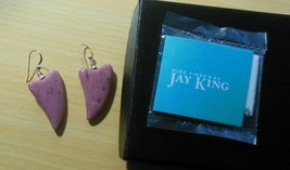 Jay King 925 Sterling Silver Australian Pink Opal Shark Tooth Shape HookEarrings - £89.52 GBP