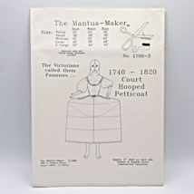 1740-1820 Court Hooped Petticoats Pattern Mantua Maker Uncut Historic Co... - $14.00