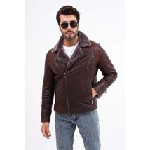 Vinci The Cortina Brown Shearling Leather Men Jacket image 5