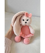 Crochet bunny girl toy in dress Girl plush stuffed play toy Toddler East... - $40.00