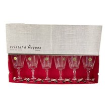 Vintage Box of 6 Cristal D’Arques 24% Lead Crystal Goblets 10 oz. 6 1/2&quot;  Glass - £15.02 GBP