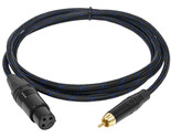 Premium 6 Foot Braided XLR Female to RCA Male Patch Cable Cord - £26.67 GBP