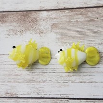 Handmade Set of 2 Glass Yellow Fish - New - £10.21 GBP