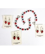 Wholesale Lot Ladybug Bracelets and Earrings 8 Pieces Sterling Lampwork NOS - £15.00 GBP