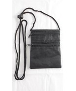 NEW Black Travel Neck Wallet with 2 Zippered Compartments &amp; Back Side ID... - $6.92