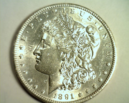 1891-S Morgan Silver Dollar Choice About Uncirculated+ Ch Au+ Nice Original Coin - £102.39 GBP