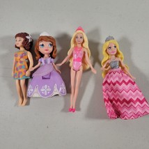 Barbie Mini Doll Lot of 4 Sofia, Polly Pocket, Princess 3&quot; to 4&quot; In Length - £10.15 GBP
