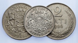 Latvia Silver Coin 3pc Lot 1924 Lats, 1925 2 Lati, 1926 2 Lati - £51.75 GBP