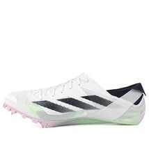 new men&#39;s 10.5 Adidas Adizero Finesse Track sprint Spikes White/Green IE... - $47.49
