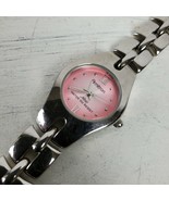 Vintage Armitron PINK Silver Link Band Watch 6.5&quot; Long NEW BATTERY Works... - $28.61